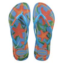 Chinelo Sandália Havaianas Slim Tropical Mar Verão Turquesa