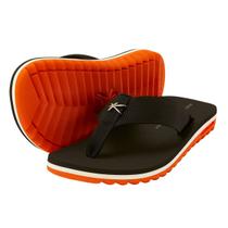 Chinelo sandalia kenner masculino kivah preto/laranja