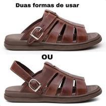 Chinelo Sandália masculina Ortopédica Confortável em couro legítimo com Alça Girátória Chinelo Sandália masculina Ortopédica Confortável em couro legítimo com Alça Girátória
