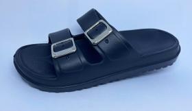 Chinelo Sandália Slide Papete Com Fivelas EVA Macio Casual Confortável Verão Emborrachado