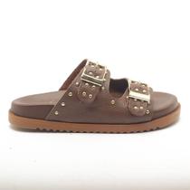 Chinelo Sapato da Corte Couro Duas Fivelas Tachas
