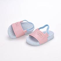 Chinelo Slide Bebê Menina Kidy com Elástico Azul Rosa