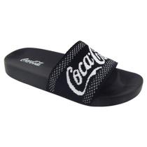 Chinelo Slide Coca Cola Unissex Knit Preto Original CC3518