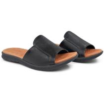 Chinelo Slide em Couro com Laser AF0303 Preto Usaflex