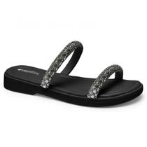 Chinelo Slide Enfeite Preto Pewter Mississipi MI371-0004