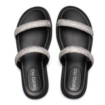 Chinelo Slide Feminino Beira Rio Strass Flatform Preto Chinelo Slide Feminino Beira Rio Strass Flatform Preto