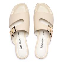 Chinelo Slide Feminino Dakota Napa Aplique Dourado Creme Chinelo Slide Feminino Dakota Napa Aplique Dourado Creme