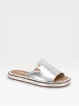 Chinelo Slide Feminino Moleca Calce Facil Metalizado Prata Chinelo Slide Feminino Moleca Calce Facil Metalizado Prata