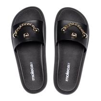 Chinelo Slide Feminino Moleca Flatform Detalhe Preto/Dourado Chinelo Slide Feminino Moleca Flatform Detalhe Preto/Dourado