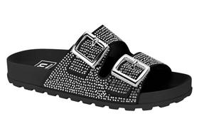 Chinelo Slide Feminino Moleca Preto com Strass - 5436.426