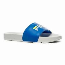 Chinelo Slide Fila Drifter Basic - Azul e Branco Chinelo Slide Fila Drifter Basic - Azul e Branco