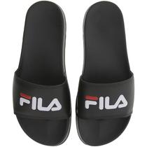 Chinelo Slide Fila Sleek Masculino - Preto+Branco Chinelo Slide Fila Sleek Masculino - Preto+Branco