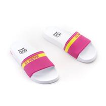 Chinelo Slide Hocks - Faixa Amarelo/Pink/Branco