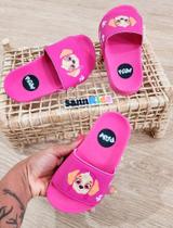 Chinelo Slide Infantil Feminino Rosa Skye Patrulha Canina