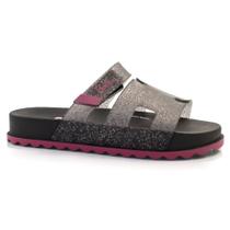 Chinelo Slide Infantil Grendene Barbie Glam do 26 ao 34 Preto 23200