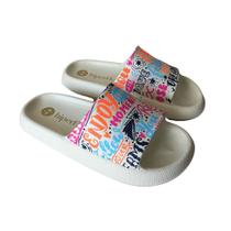 Chinelo Slide Infantil Hiperflex Marfim/Meia HF-03XIN