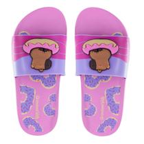 Chinelo Slide Infantil Menina Grendene Capivara Mania 22994 Rosa