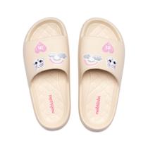Chinelo Slide Infantil Molekinha Aplicações Eva Creme Chinelo Slide Infantil Molekinha Aplicações Eva Creme