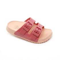 Chinelo Slide Infantil Plugt Menina Fibras Naturais Coral