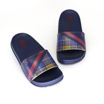 Chinelo Slide Infantil Plugt Menino Xadrez Marinho Chinelo Slide Infantil Plugt Menino Xadrez Marinho