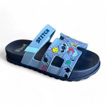 Chinelo Slide Infantil tiras autocolantes Stitch Com Copo