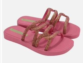 Chinelo slide ipanema solar glow infantil-rosa/verde