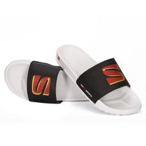 Chinelo Slide KuSakura Branco com a Tira Preta