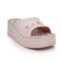 Chinelo slide lança perfume plataforma estampa nude Chinelo slide lança perfume plataforma estampa nude