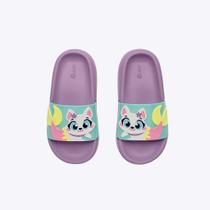 Chinelo Slide Lilás Pet Sereia Infantil Menina Puket 110401146