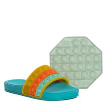 Chinelo Slide Mar E Cor Infantil Pop It Verde