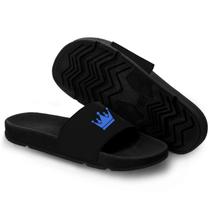 Chinelo Slide Masculino Casual Personalizado Coroa Azul Chinelo Slide Masculino Casual Personalizado Coroa Azul