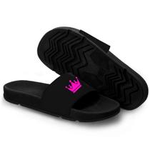 Chinelo Slide Masculino Casual Personalizado Coroa Rosa Chinelo Slide Masculino Casual Personalizado Coroa Rosa