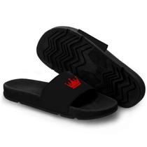 Chinelo Slide Masculino Casual Personalizado Coroa Vermelho
