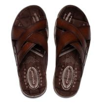 Chinelo Slide Masculino Pegada Anilina Couro Marrom Chinelo Slide Masculino Pegada Anilina Couro Marrom