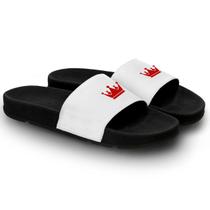 Chinelo Slide Masculino Personalizado Coroa Vermelho Chinelo Slide Masculino Personalizado Coroa Vermelho