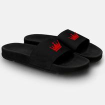 Chinelo Slide Masculino Personalizado Coroa Vermelho Chinelo Slide Masculino Personalizado Coroa Vermelho