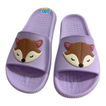 Chinelo Slide MAX Raposa Leve Confortável Infantil Menina