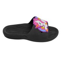 Chinelo Slide Menina Unicórnio Confortável Ultra Leve Infantil Macio Nuvem Anatômico Fly Feet Antiderrapante Criança