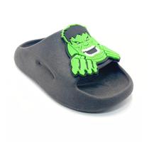 Chinelo Slide Menino Hulk Leve Divertido Calce Fácil Férias Escola Preto