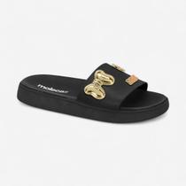 Chinelo Slide Moleca Com Pins Preto Chinelo Slide Moleca Com Pins Preto