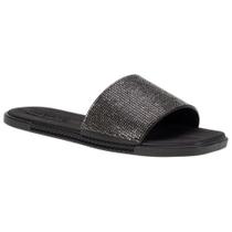 Chinelo Slide Moleca Com Strass Feminino Cor Preto Chinelo Slide Moleca Com Strass Feminino Cor Preto