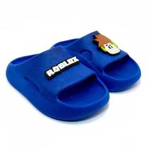 Chinelo Slide Nuvem Menino Gamer Roblo Jogo Confortável Macio Anatômico Escolar Antiderrapante Tamanho:23/24Cor:AzulRoy