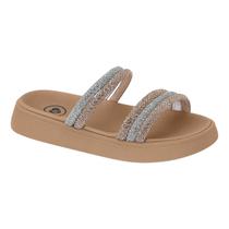 Chinelo Slide Papete Molekinha Infantil Juvenil Tiras Strass Chinelo Slide Papete Molekinha Infantil Juvenil Tiras Strass