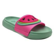 Chinelo Slide Plugt Menina Floquinho Melancia Verde Água