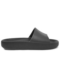 Chinelo Slide Preto Poofy Salto Plataforma Eva