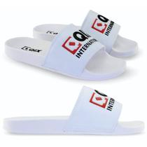 Chinelo Slide Qix Original Leve e Confortável Branca/Vermelho