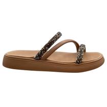 Chinelo Slide Rasteira Tiras Strass Moleca 5469.121.2542