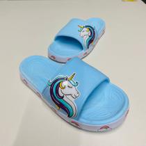 Chinelo slide unicórnio feminina infantil