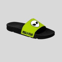 Chinelo Slide Unissex Confortável Leve Estampado Pega a Visão Et Branco