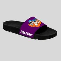 Chinelo Slide Unissex Confortável Leve Estampado Pega a Visão Metralha